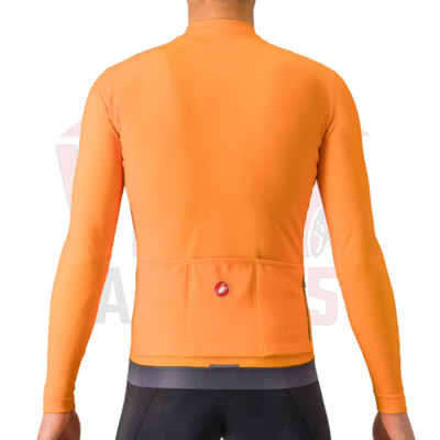 Maillot vélo Castelli Espresso Thermal 2025 manches longues Orange Maillot vélo Castelli Espresso Thermal 2025 manches longues Orange